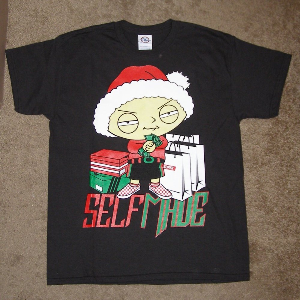 New size L Family Guy STEWIE Black T-shirt